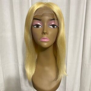 13x4 HD Lace Front Wig 16 Inch Blonde 100% Human Hair 180% Density Straight Wig